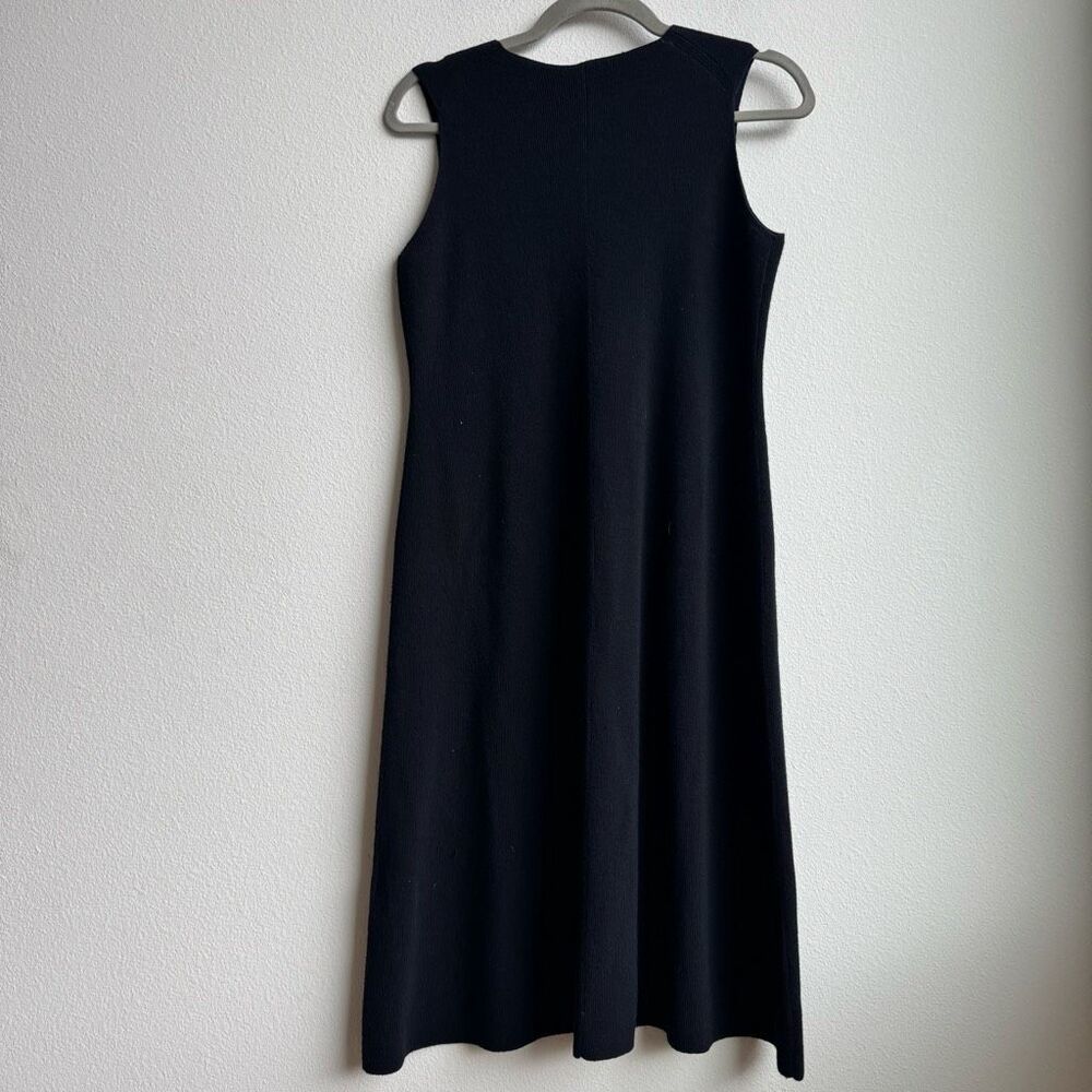Eileen Fisher Sleeveless Wool Midi Maxi Sweater Dress Black Size XXS Relaxed Fit - Picture 6 of 8